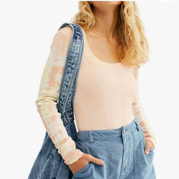 We The Free Big Sur Long Sleeve Ribbed Tee Size Large - Picture 1 of 10